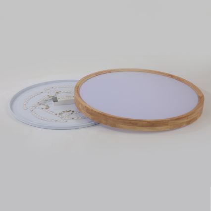 Brilagi - LED-kattovalaisin WOODROUND LED/40W/230V 3000/4000/6000K halkaisija 60 cm puinen CRI 90