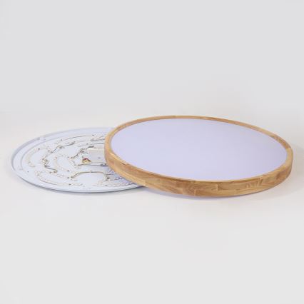 Brilagi - LED kattovalaisin WOODROUND LED/70W/230V 3000/4000/6000K halkaisija 80 cm puu CRI 90