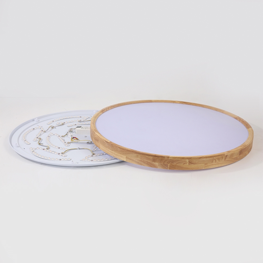 Brilagi - LED kattovalaisin WOODROUND LED/70W/230V 3000/4000/6000K halkaisija 80 cm puu CRI 90