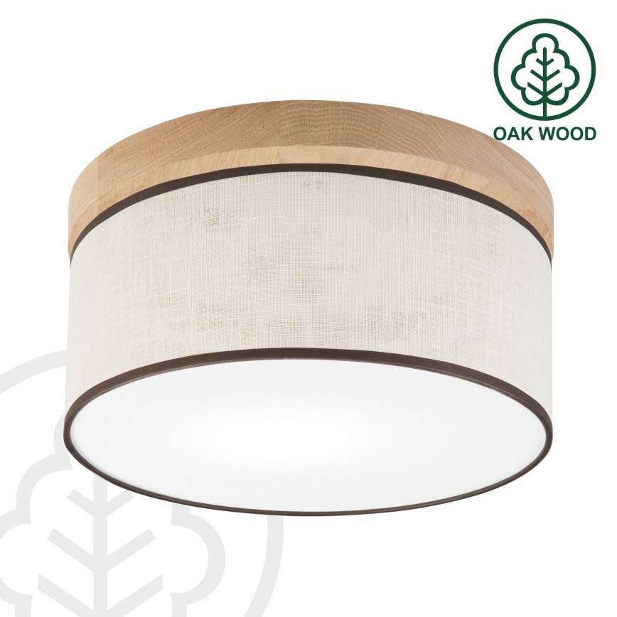 Brilagi - LED Kattovalo BELLADONNA 1xE27/15W/230V halkaisija 30 cm kerma/tammi