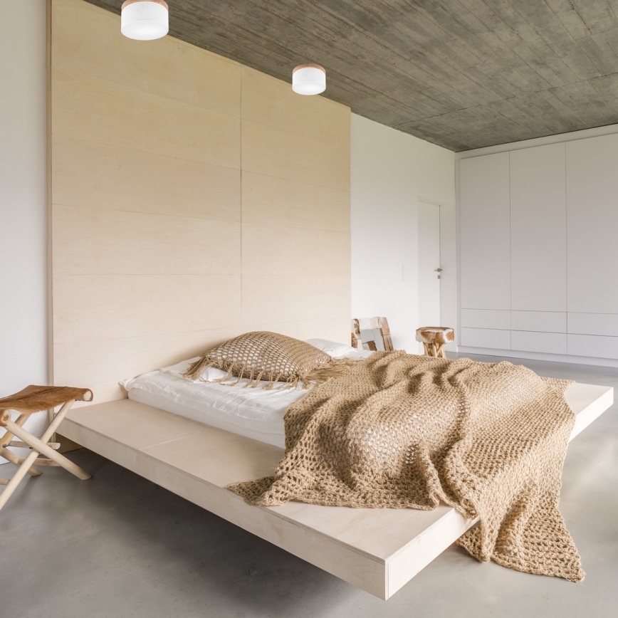 Brilagi - LED Kattovalo BELLADONNA 1xE27/15W/230V halkaisija 30 cm valkoinen/tammi