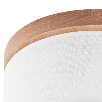 Brilagi - LED Kattovalo BELLADONNA 1xE27/15W/230V halkaisija 30 cm valkoinen/tammi