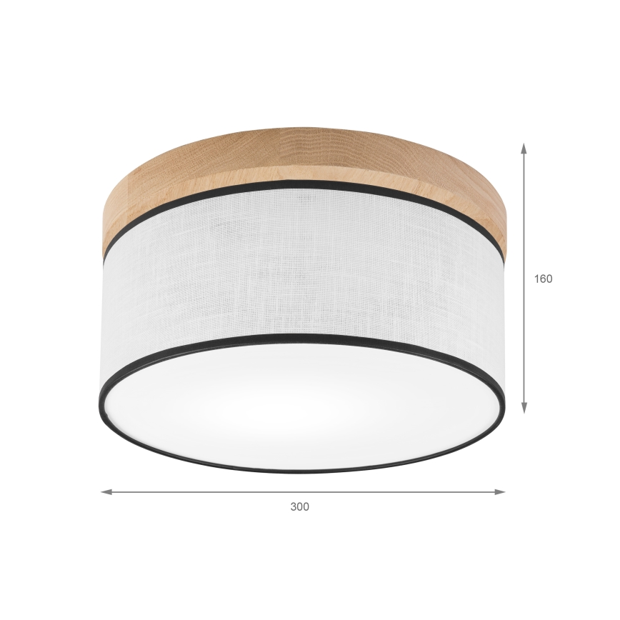 Brilagi - LED Kattovalo BELLADONNA 1xE27/15W/230V halkaisija 30 cm valkoinen/tammi