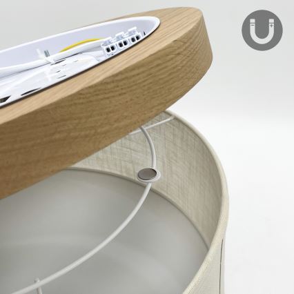 Brilagi - LED Kattovalo BELLADONNA 2xE27/15W/230V halkaisija 40 cm kerma/tammi