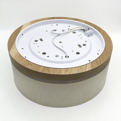 Brilagi - LED Kattovalo BELLADONNA 2xE27/15W/230V halkaisija 40 cm kerma/tammi