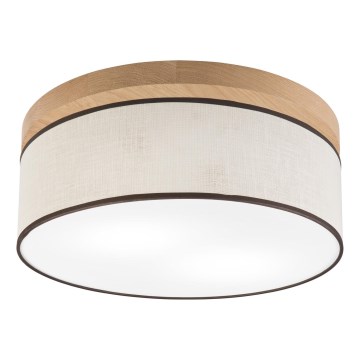 Brilagi - LED Kattovalo BELLADONNA 2xE27/15W/230V halkaisija 40 cm kerma/tammi