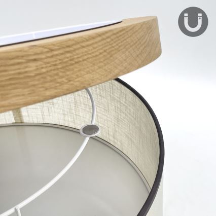 Brilagi - LED Kattovalo BELLADONNA 2xE27/15W/230V halkaisija 40 cm kerma/tammi