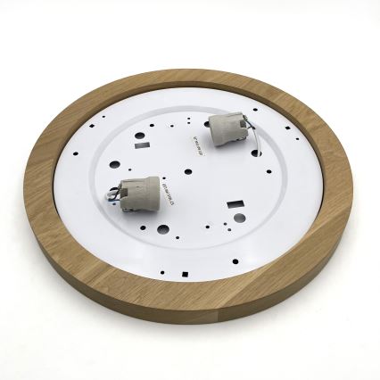 Brilagi - LED Kattovalo BELLADONNA 2xE27/15W/230V halkaisija 40 cm kerma/tammi