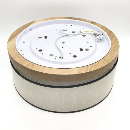 Brilagi - LED Kattovalo BELLADONNA 2xE27/15W/230V halkaisija 40 cm kerma/tammi