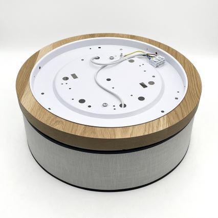 Brilagi - LED Kattovalo BELLADONNA 2xE27/15W/230V halkaisija 40 cm valkoinen/tammi