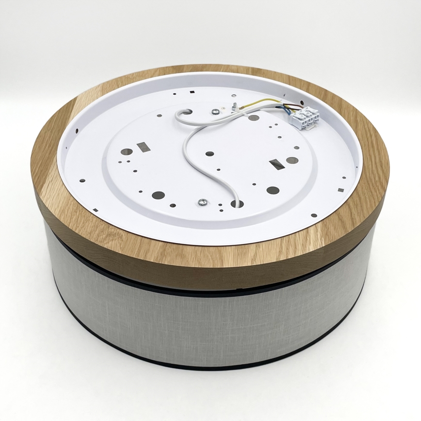 Brilagi - LED Kattovalo BELLADONNA 2xE27/15W/230V halkaisija 40 cm valkoinen/tammi