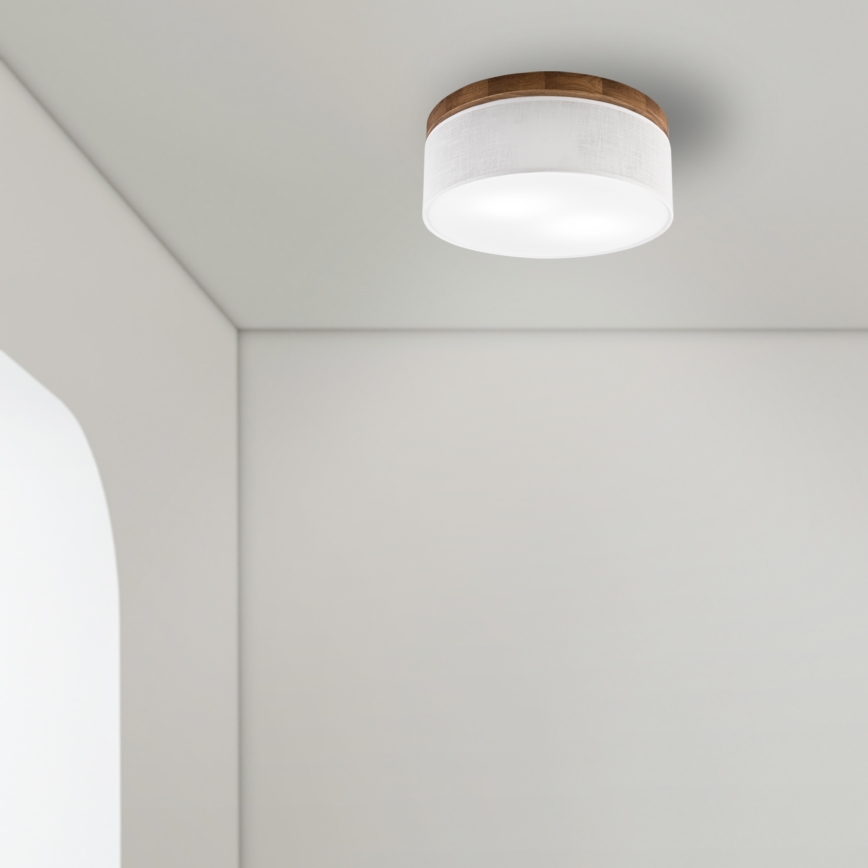 Brilagi - LED Kattovalo BELLADONNA 2xE27/15W/230V halkaisija 40 cm valkoinen/tammi kirsikka