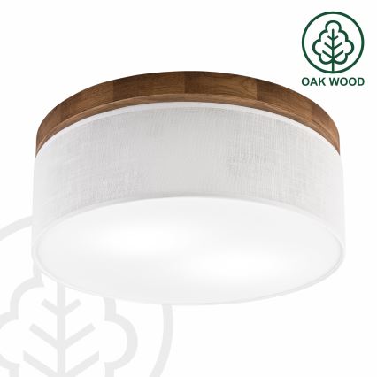 Brilagi - LED Kattovalo BELLADONNA 2xE27/15W/230V halkaisija 40 cm valkoinen/tammi kirsikka