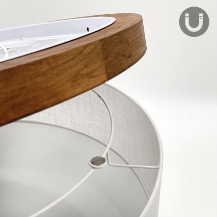 Brilagi - LED Kattovalo BELLADONNA 2xE27/15W/230V halkaisija 40 cm valkoinen/tammi kirsikka