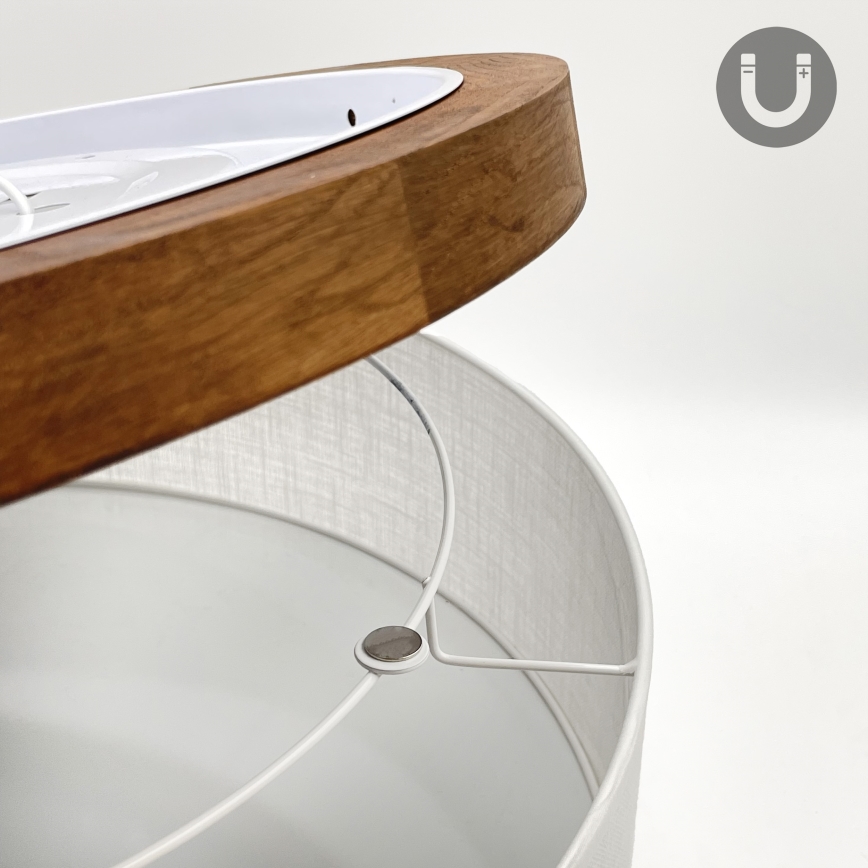 Brilagi - LED Kattovalo BELLADONNA 2xE27/15W/230V halkaisija 40 cm valkoinen/tammi kirsikka