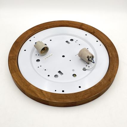 Brilagi - LED Kattovalo BELLADONNA 2xE27/15W/230V halkaisija 40 cm valkoinen/tammi kirsikka