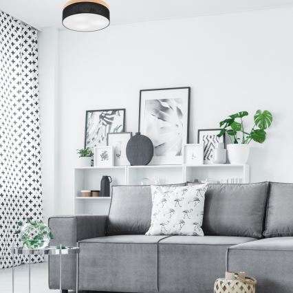 Brilagi - LED Kattovalo BELLADONNA 3xE27/15W/230V d. 50 cm musta/mänty