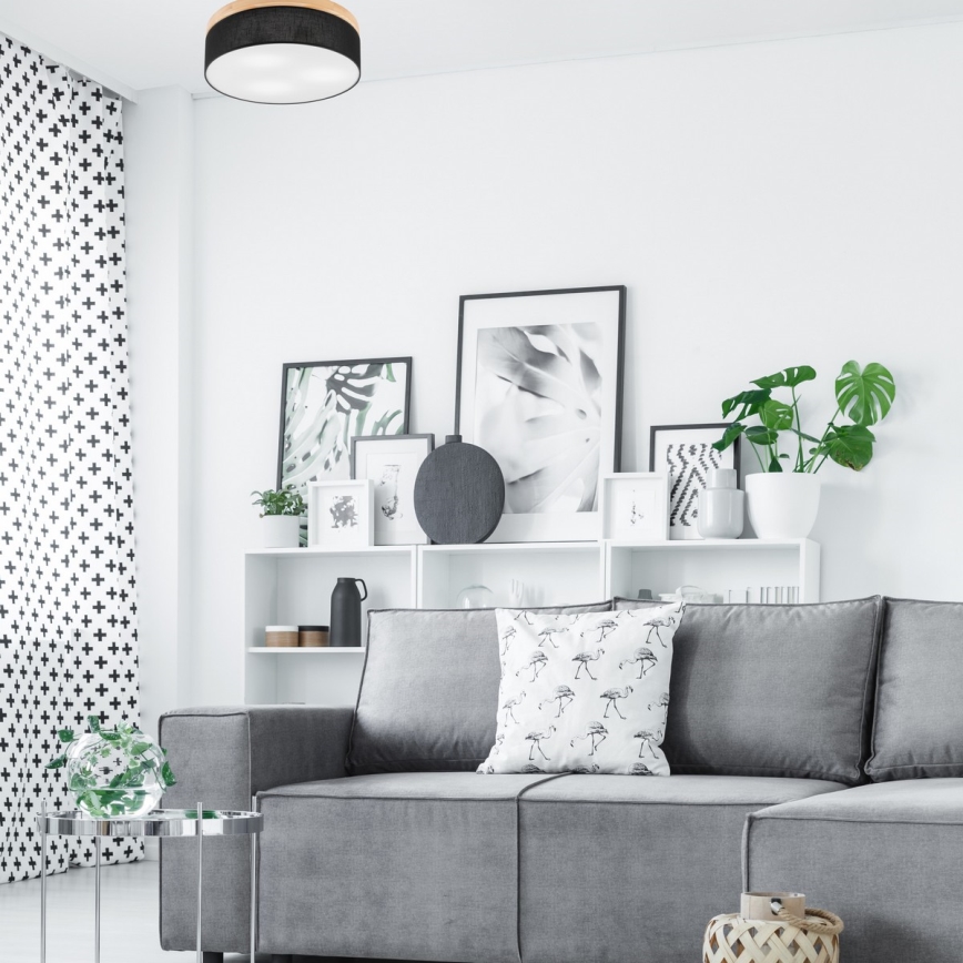 Brilagi - LED Kattovalo BELLADONNA 3xE27/15W/230V d. 50 cm musta/mänty