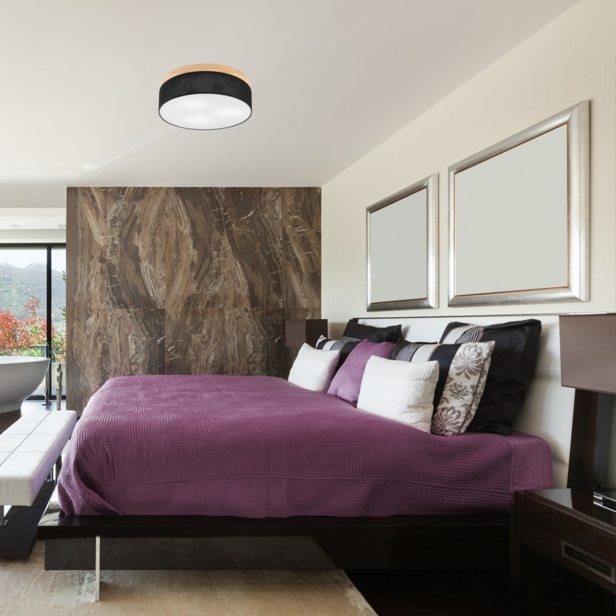 Brilagi - LED Kattovalo BELLADONNA 3xE27/15W/230V d. 50 cm musta/mänty