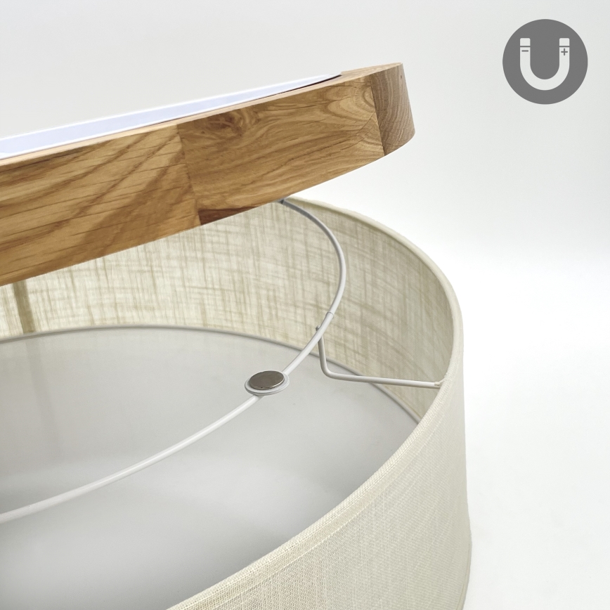 Brilagi - LED Kattovalo BELLADONNA 3xE27/15W/230V halkaisija 50 cm kerma/tammi