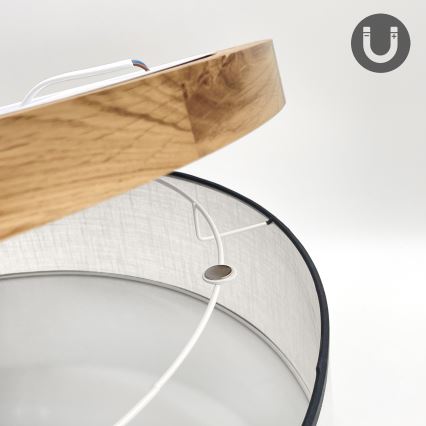 Brilagi - LED Kattovalo BELLADONNA 3xE27/15W/230V halkaisija 50 cm valkoinen/tammi