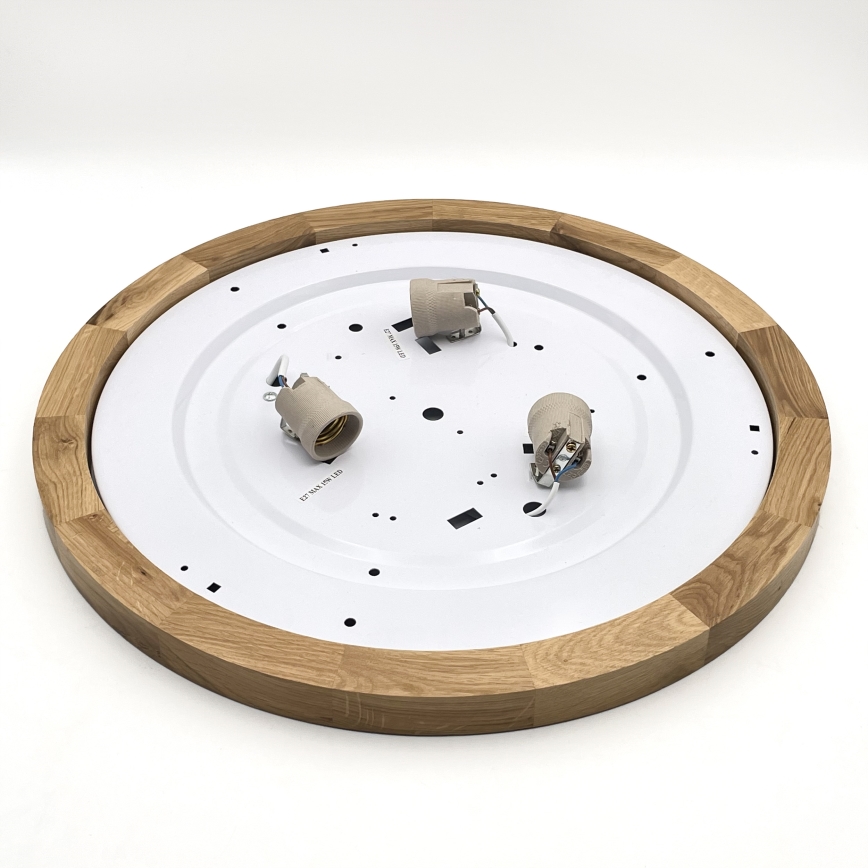 Brilagi - LED Kattovalo BELLADONNA 3xE27/15W/230V halkaisija 50 cm valkoinen/tammi