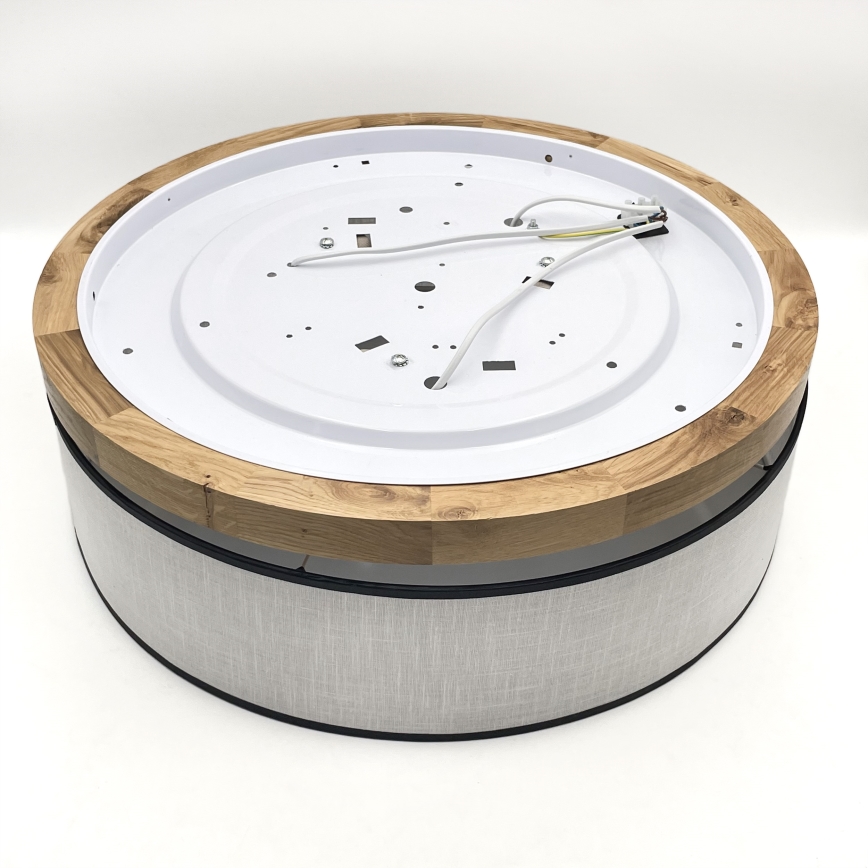 Brilagi - LED Kattovalo BELLADONNA 3xE27/15W/230V halkaisija 50 cm valkoinen/tammi