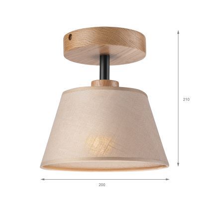 Brilagi - LED  Kiinteä kattokruunu ANTHONY 1xE14/60W/230V tammi/beige
