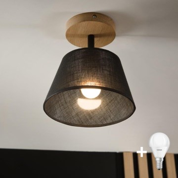 Brilagi - LED  Kiinteä kattokruunu ANTHONY 1xE14/60W/230V tammi/musta