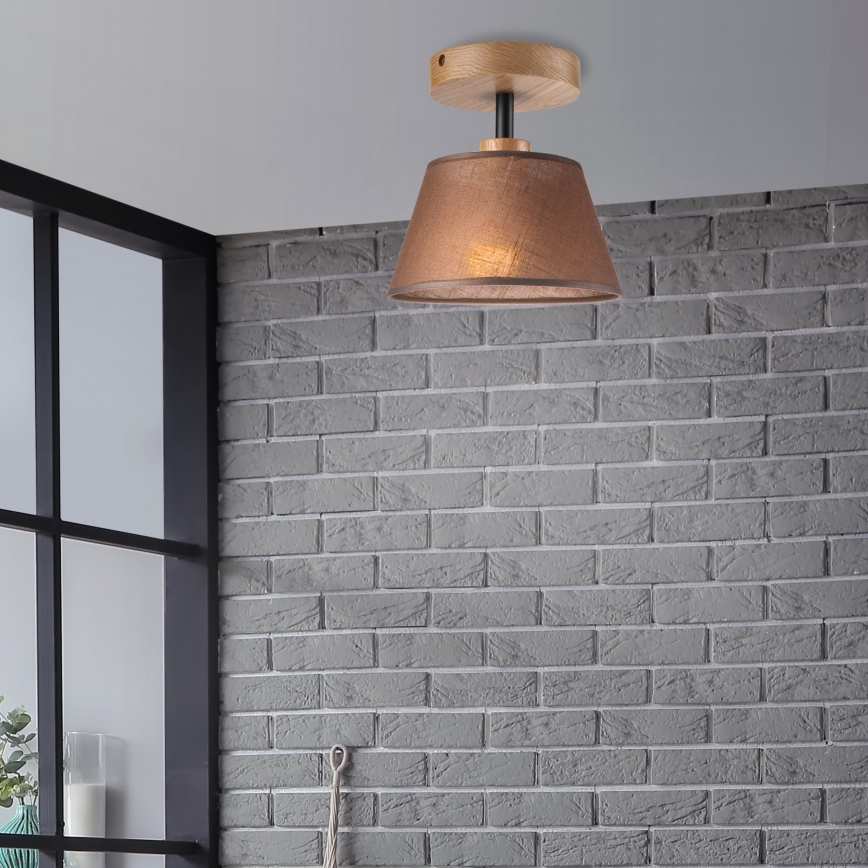 Brilagi - LED  Kiinteä kattokruunu ANTHONY 1xE14/60W/230V tammi/ruskea