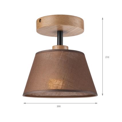 Brilagi - LED  Kiinteä kattokruunu ANTHONY 1xE14/60W/230V tammi/ruskea