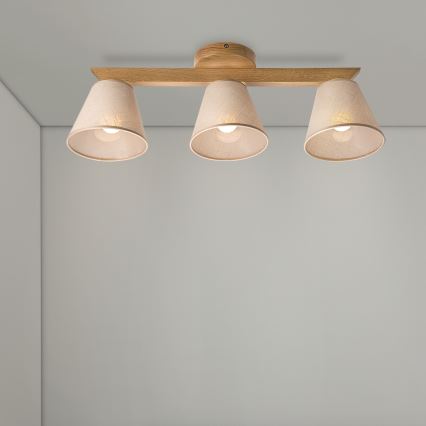 Brilagi - LED  Kiinteä kattokruunu ANTHONY 3xE14/40W/230V tammi/beige
