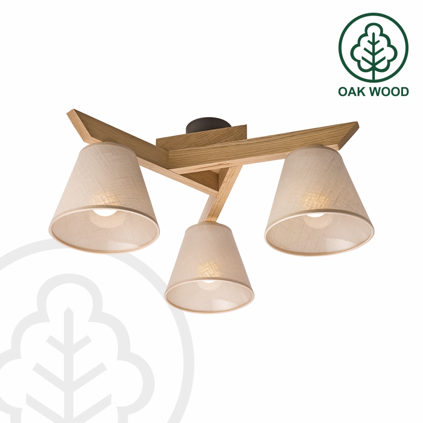 Brilagi - LED  Kiinteä kattokruunu ANTHONY 3xE14/40W/230V tammi/beige