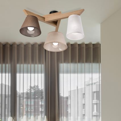 Brilagi - LED  Kiinteä kattokruunu ANTHONY 3xE14/40W/230V tammi