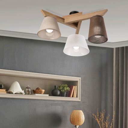 Brilagi - LED  Kiinteä kattokruunu ANTHONY 3xE14/40W/230V tammi