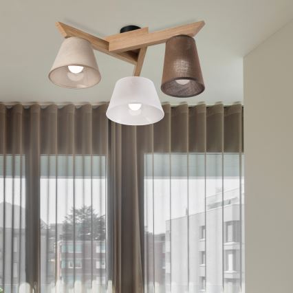 Brilagi - LED  Kiinteä kattokruunu ANTHONY 3xE14/40W/230V tammi