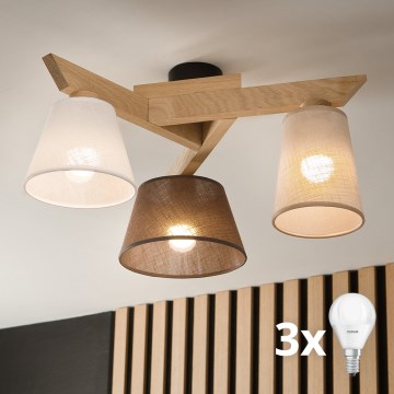 Brilagi - LED  Kiinteä kattokruunu ANTHONY 3xE14/40W/230V tammi