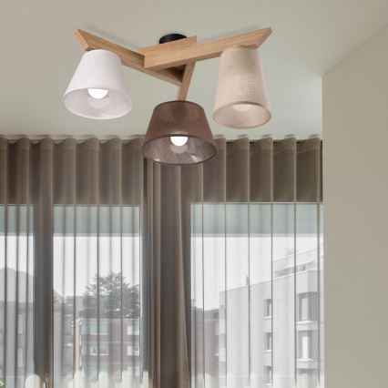 Brilagi - LED  Kiinteä kattokruunu ANTHONY 3xE14/40W/230V tammi