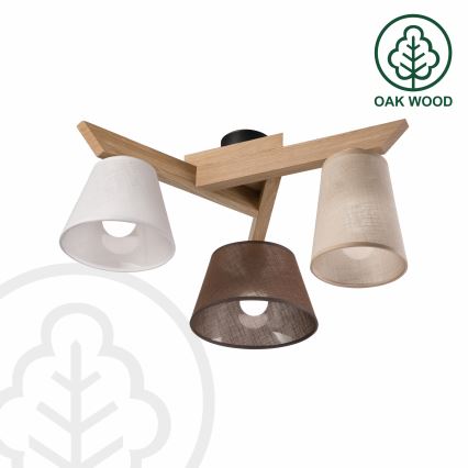 Brilagi - LED  Kiinteä kattokruunu ANTHONY 3xE14/40W/230V tammi