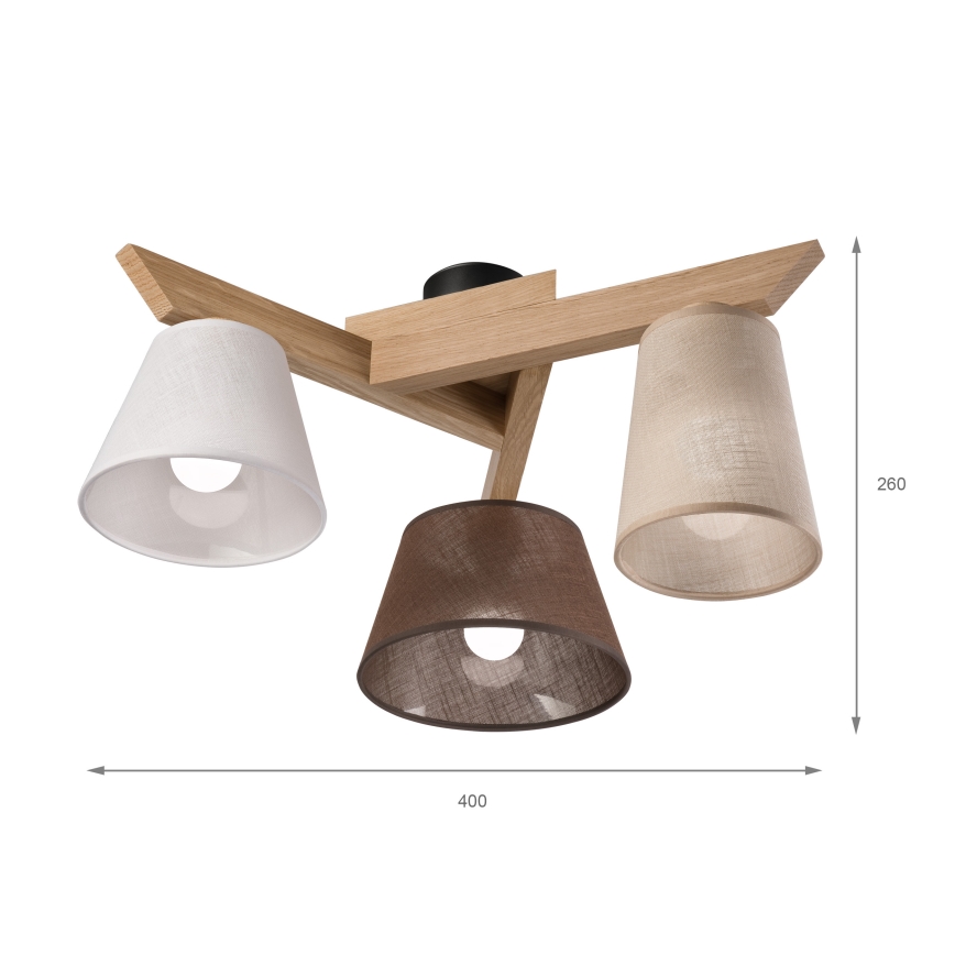 Brilagi - LED  Kiinteä kattokruunu ANTHONY 3xE14/40W/230V tammi