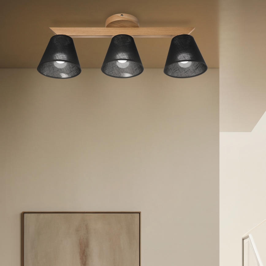 Brilagi - LED  Kiinteä kattokruunu ANTHONY 3xE14/40W/230V tammi/musta