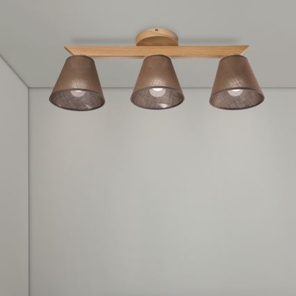 Brilagi - LED  Kiinteä kattokruunu ANTHONY 3xE14/40W/230V tammi/ruskea