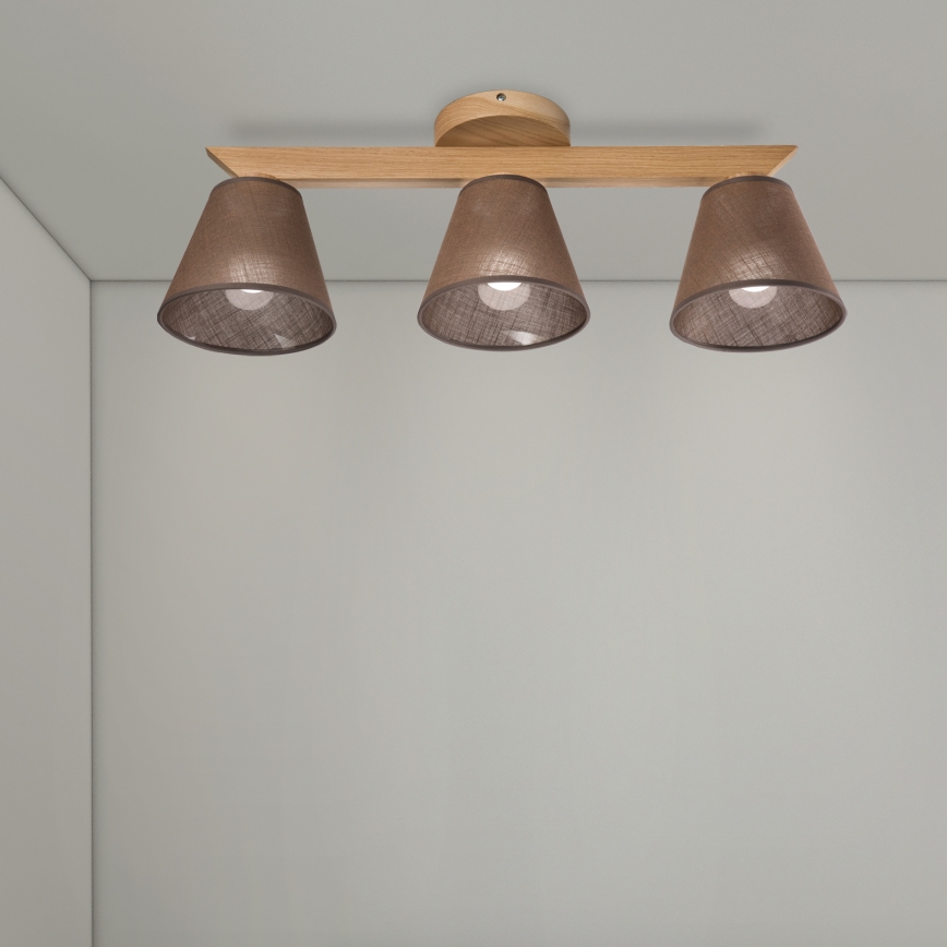 Brilagi - LED  Kiinteä kattokruunu ANTHONY 3xE14/40W/230V tammi/ruskea