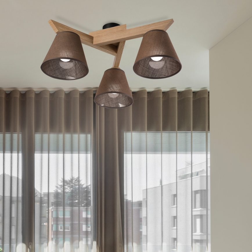 Brilagi - LED  Kiinteä kattokruunu ANTHONY 3xE14/40W/230V tammi/ruskea