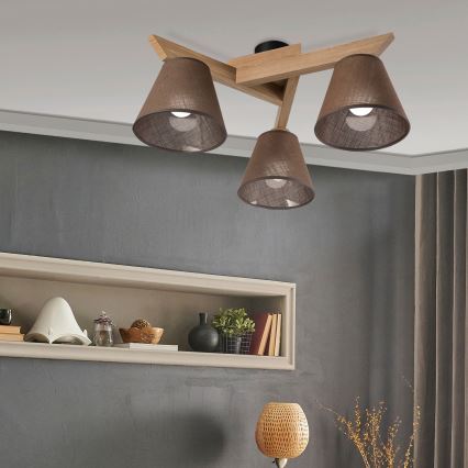 Brilagi - LED  Kiinteä kattokruunu ANTHONY 3xE14/40W/230V tammi/ruskea