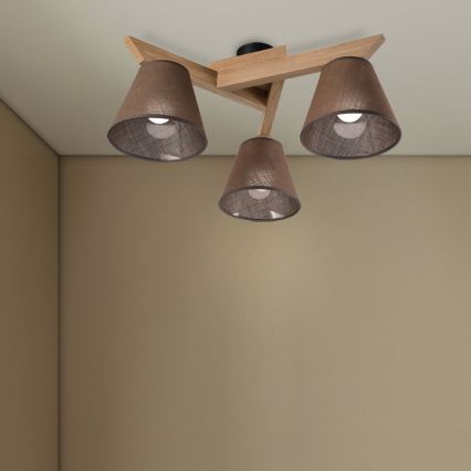 Brilagi - LED  Kiinteä kattokruunu ANTHONY 3xE14/40W/230V tammi/ruskea