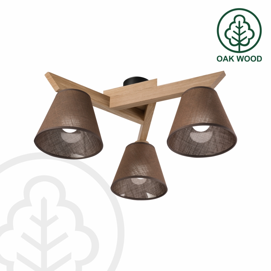 Brilagi - LED  Kiinteä kattokruunu ANTHONY 3xE14/40W/230V tammi/ruskea