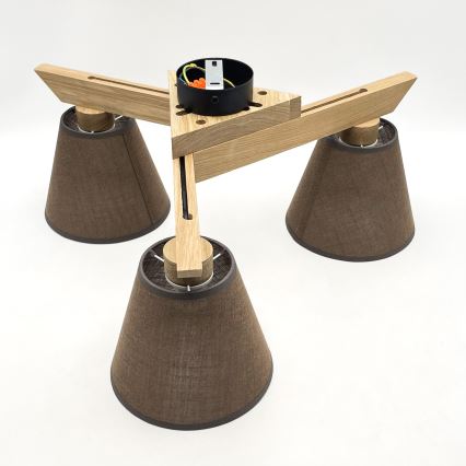 Brilagi - LED  Kiinteä kattokruunu ANTHONY 3xE14/40W/230V tammi/ruskea