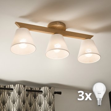 Brilagi - LED  Kiinteä kattokruunu ANTHONY 3xE14/40W/230V tammi/valkoinen