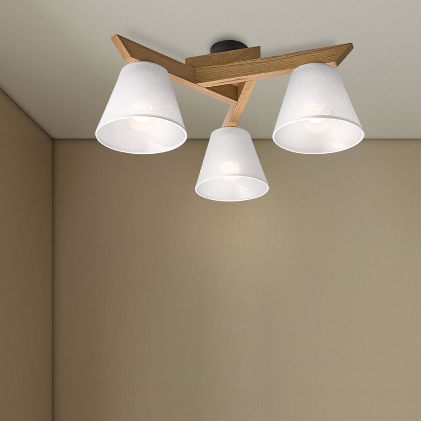 Brilagi - LED  Kiinteä kattokruunu ANTHONY 3xE14/40W/230V tammi/valkoinen